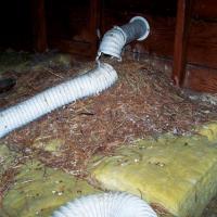 Years of bird nest buildup in the dryer vent line! 